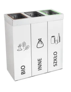 Kosz do segregacji DENEB 3x70L z pokrywą – modułowy