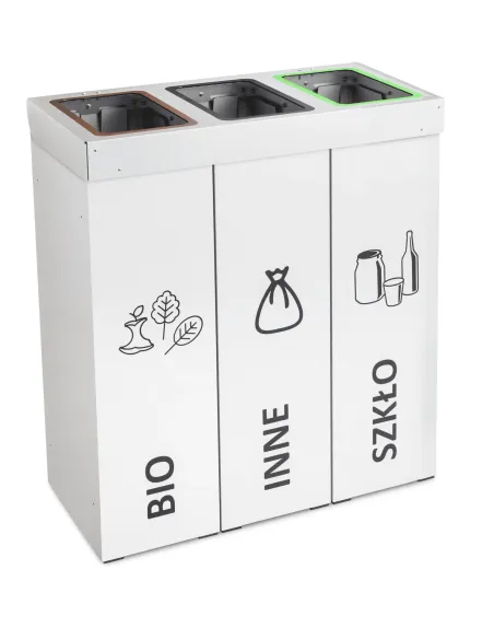 Kosz do segregacji DENEB 3x70L z pokrywą – modułowy