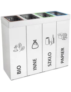 Kosz do segregacji DENEB 4x70L z pokrywą – modułowy