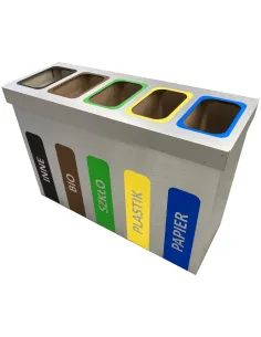Kosz 5 x 41 L do segregacji WEGA wewnętrzny 5 komór x 41 L