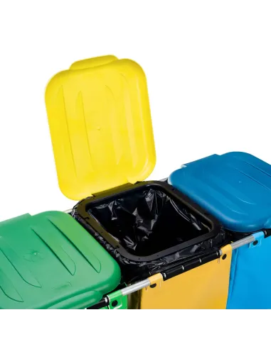 Kosz na śmieci - stelaż z workami premium ANTARES szary 3 x 120 L