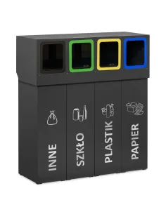 Kosz do segregacji DENEB 4×70 L z pokrywą – zewnętrzny