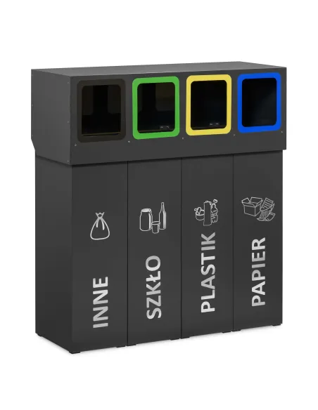 Kosz do segregacji DENEB 4×70 L z pokrywą – zewnętrzny