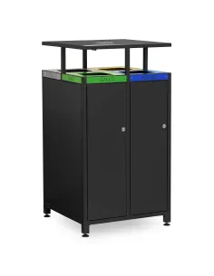 Kosz do segregacji odpadów zewnętrzny kwadratowy 4 komory