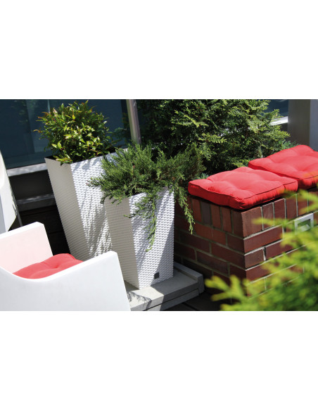 Donica wysoka z fakturą rattanową z wkładem - antracytowa Ratio