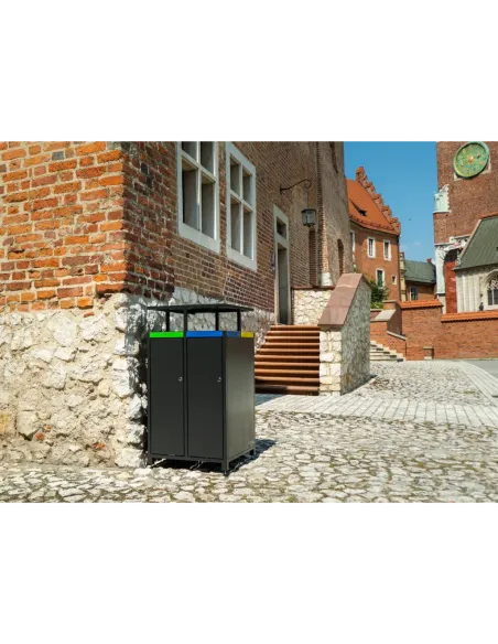 Kosz do segregacji odpadów zewnętrzny kwadratowy 4 komory