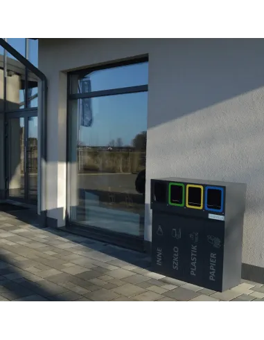 Kosz do segregacji DENEB 5×70 L z pokrywą – zewnętrzny