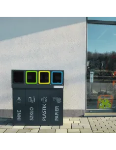 Kosz do segregacji DENEB 4×70 L z pokrywą – zewnętrzny 2