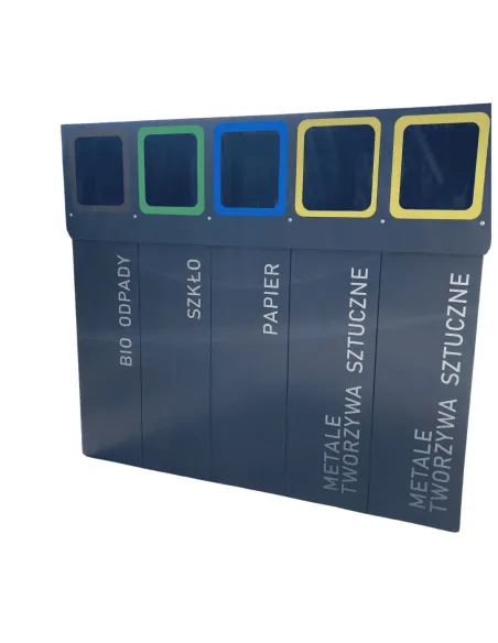 Kosz do segregacji DENEB 5×70 L z pokrywą – zewnętrzny