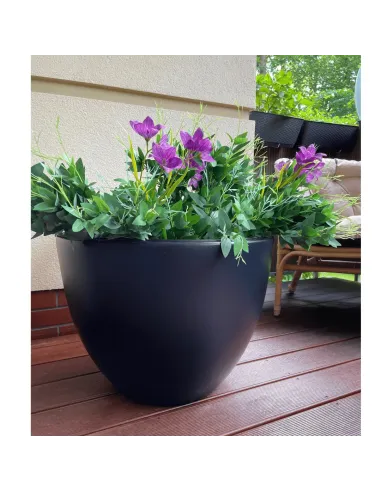 Donica duża mrozoodporna okrągła Hera 57 cm - antracyt