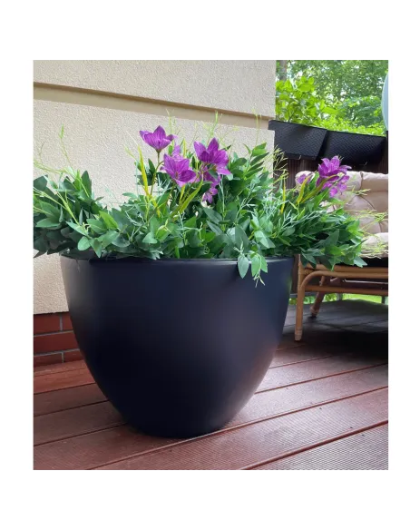 Donica duża mrozoodporna okrągła Hera 57 cm - antracyt