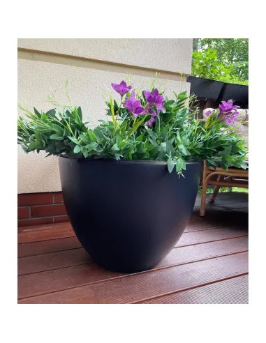 Donica duża mrozoodporna okrągła Hera 57 cm - antracyt