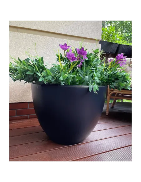 Donica duża mrozoodporna okrągła Hera 57 cm - antracyt