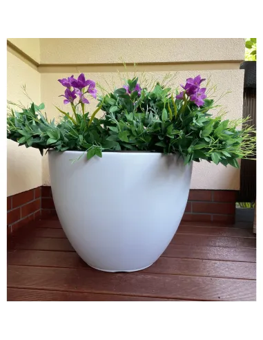 Donica duża mrozoodporna okrągła Hera 57 cm - biała