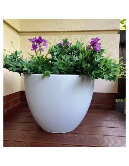 Donica duża mrozoodporna okrągła Hera 57 cm - biała