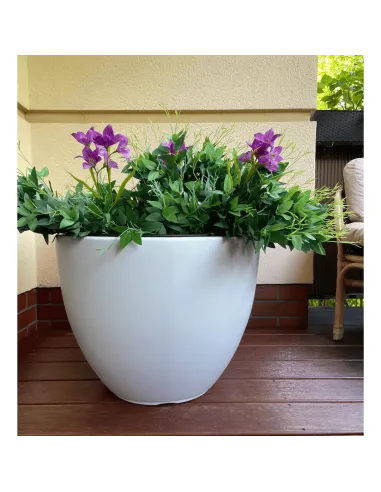 Donica duża mrozoodporna okrągła Hera 57 cm - biała