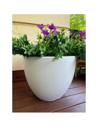 Donica duża mrozoodporna okrągła Hera 57 cm - biała