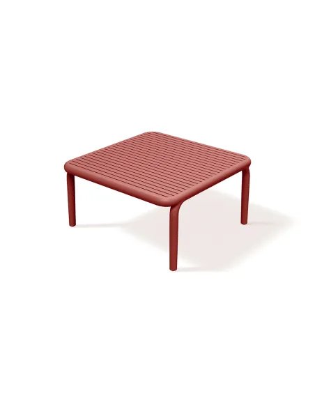 Stolki kawowy Serenite  795x795x405 kolor czerwony retro