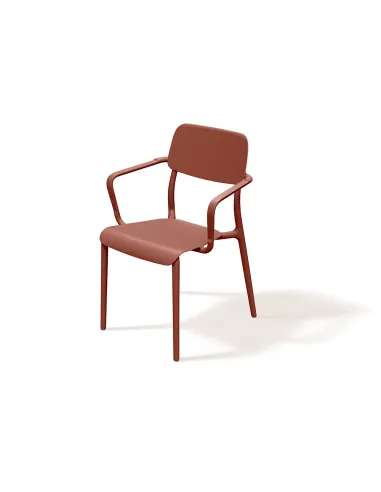 Krzesło z podłokietnikami Clairmont 570x555x840 kolor palona cegła