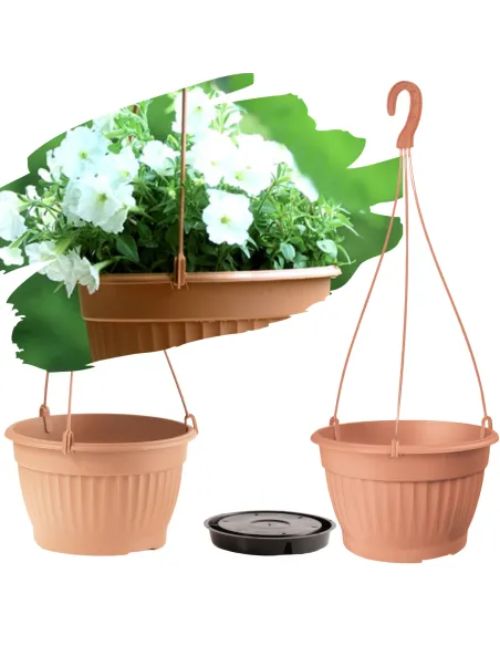 Doniczka wisząca TERRA śr. 23CM TERAKOTA + WKŁAD