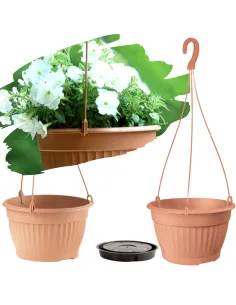 Doniczka wisząca TERRA śr. 26CM TERAKOTA + WKŁAD