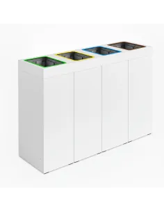 Kosz do segregacji DENEB 4x60L biały z pokrywą – modułowy 2