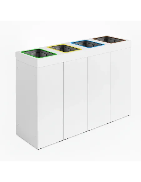 Kosz do segregacji DENEB 4x60L biały z pokrywą – modułowy