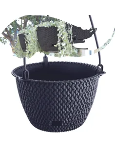 Doniczka wisząca plecionka średnica 27CM ANTRACYT