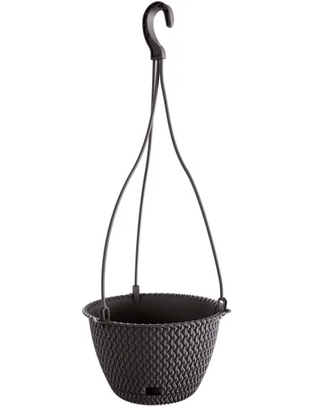 Doniczka wisząca plecionka średnica 27CM ANTRACYT