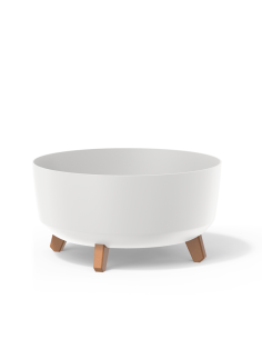 Doniczka okrągła na nóżkach Gracja 37,9 cm - biała