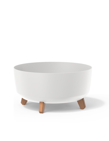 Doniczka okrągła na nóżkach Gracja 37,9 cm - biała