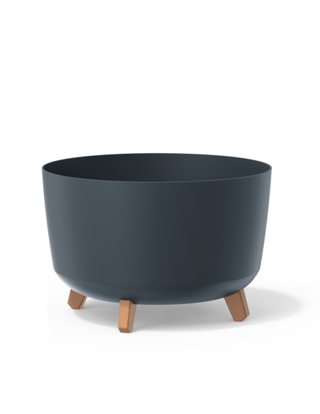 Doniczka okrągła na nóżkach Gracja 39 cm - antracyt