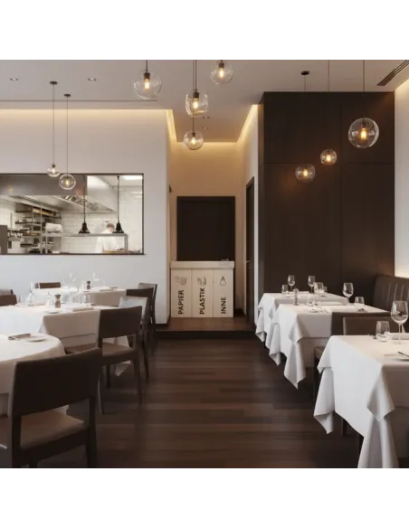 Kosz do segregacji DENEB 4x60L biały z klapkami inox – modułowy