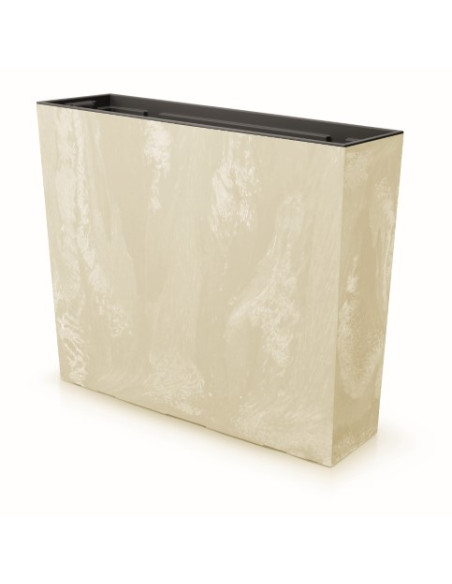Wysoka skrzynka donica efekt betonu Uran 77 cm - kremowa