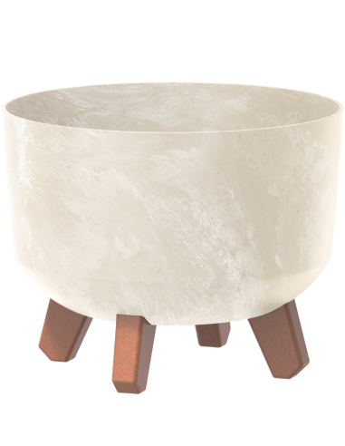 Doniczka z nóżkami Gracja 23,8 cm - kremowa