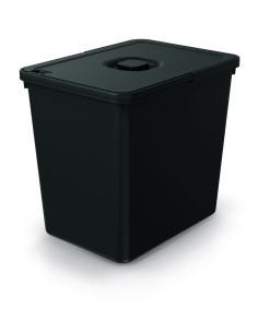 Kosz na śmieci z pokrywą Herkules 23 L - czarny 2