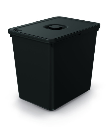 Kosz na śmieci z pokrywą Herkules 23 L - czarny