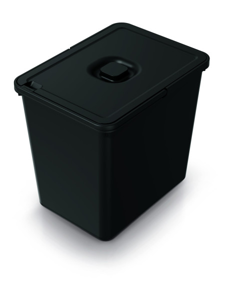 Kosz na śmieci z pokrywą Herkules 23 L - czarny