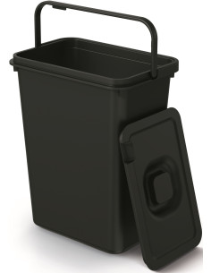 Kosz na śmieci z pokrywą Herkules 10 L - czarny