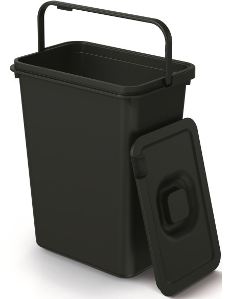 Kosz na śmieci z pokrywą Herkules 10 L - czarny