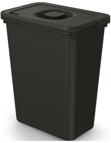 Kosz na śmieci z pokrywą Herkules 10 L - czarny