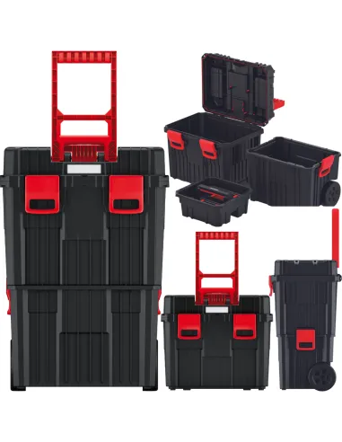 Modułowa skrzynka narzędziowa na kółkach 3w1