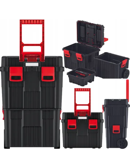 Modułowa skrzynka narzędziowa na kółkach 3w1