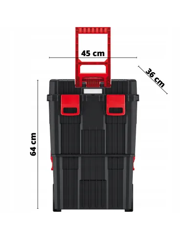 Modułowa skrzynka narzędziowa na kółkach 3w1
