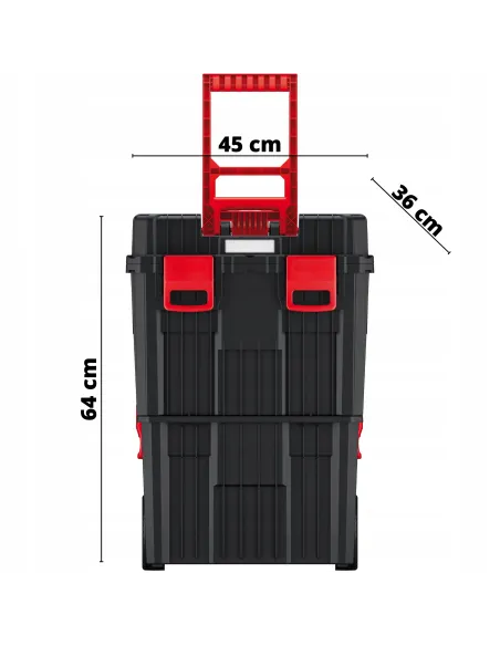 Modułowa skrzynka narzędziowa na kółkach 3w1