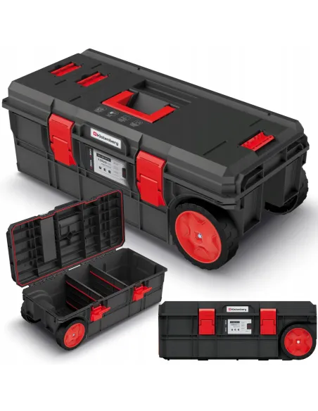 WYTRZYMAŁA SKRZYNIA NARZĘDZIOWA NA KOŁACH 80x40 cm