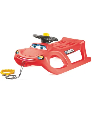 Sanki ZIGI ZET z kierownicą czerwony  | Ślizgacz dla dzieci 3+