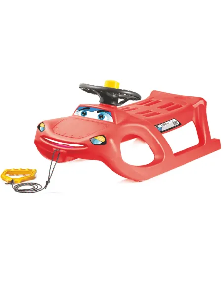 Sanki ZIGI ZET z kierownicą czerwony  | Ślizgacz dla dzieci 3+