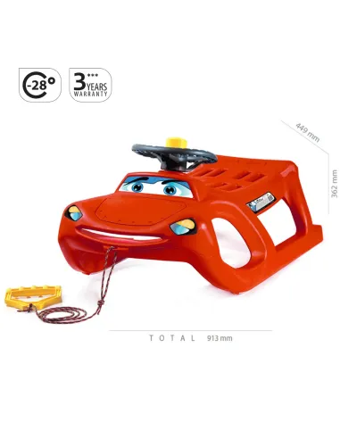 Sanki ZIGI ZET z kierownicą czerwony  | Ślizgacz dla dzieci 3+