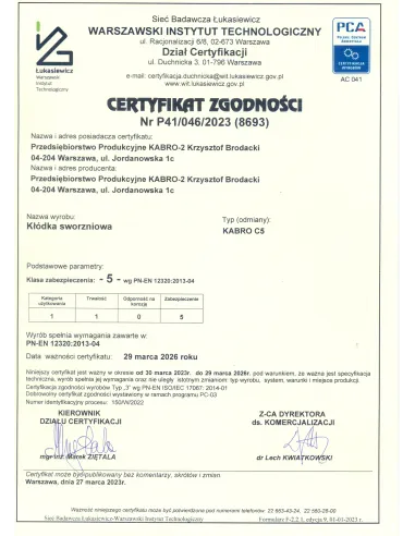 Kłódka trzpieniowa antywłamaniowa Levanto Pro C5 klasa 5